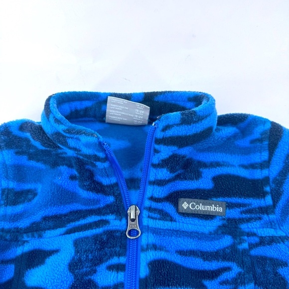 Columbia Vibrant Blue Patterned Fleece Jacket - Picture 6 of 7